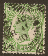 QUEENSLAND 1907 6d Yellow Green QV SG 296 U #VI413 - Gebruikt