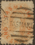 TASMANIA 1871 1/- Orange QV SG 141a U #VI533 - Used Stamps