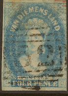 TASMANIA 1857 4d Pale Blue QV SG 36 U #VI524 - Usados