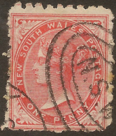 NSW 1871 1d Salmon P10 SG 208a U #VI278 - Gebraucht