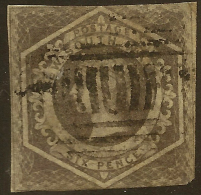 NSW 1854 6d QV Imperf SG 89 U #VI181 - Oblitérés