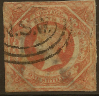 NSW 1854 1/- QV Imperf SG 100 U #VI182 - Oblitérés