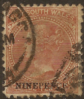 NSW 1882 9d On 10d P12 QV SG 236db U #VI251 - Gebraucht