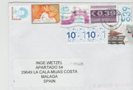 Nl299 - NIEDERLANDE - / Moderne Buntfrankatur Mit 8 Marken 2016 Nach Spanien - Covers & Documents
