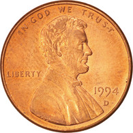 Monnaie, États-Unis, Lincoln Cent, Cent, 1994, U.S. Mint, Denver, SUP+, Copper - 1959-…: Lincoln, Memorial Reverse