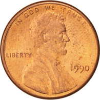 Monnaie, États-Unis, Lincoln Cent, Cent, 1990, U.S. Mint, Philadelphie, SUP+ - 1959-…: Lincoln, Memorial Reverse