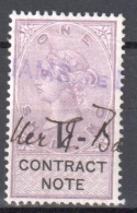 Great Britain - Queen Victoria - Revenue : Contract Note - Fiscali