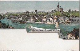 GRUSS AUS SCHAFFHAUSEN → Wunderschöne Schlumpf-Lithokarte, Ca.1900 - Sonstige & Ohne Zuordnung