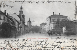 SCHAFFHAUSEN → Bahnhofstrasse Mit Tram Und Grossem Fuhrwerk 1902 - Otros & Sin Clasificación