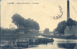 SOMME - 80 - PICQUIGNY - Canal De La Somme - Le Barrage - Colorisée - Pliure HG Et D - Picquigny
