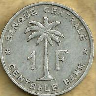 BELGIAN CONGO 1 FRANC PALM TREE FRONT SHIELD BACK 1957 VF/VF KM4 READ DESCRIPTION CAREFULLY !!! - 1951-1960: Boudewijn I