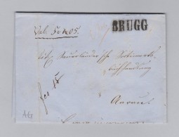 Heimat AG BRUGG Langstempel 1861-12-16 B.o.M. Nach Aarau - Lettres & Documents