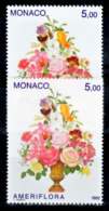 Monaco 1831 Bouquet  Variété Impression Décalée 5.00 Au Ras Des Dents Et Normal Neuf ** TB  MNH Sin Charnela - Abarten