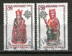 La Vierge Des Remèdes D'Andorre. 2 Timbres Neufs ** Yvert Nr 237/238. Europa 1974.,oblitérés 1 ère Qualité - Oblitérés