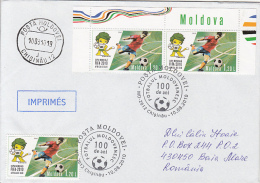 46745- SOCCER, SPECIAL POSTMARK AND STAMP ON COVER, 2010, MOLDOVA - Brieven En Documenten