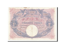 Billet, France, 50 Francs, 50 F 1889-1927 ''Bleu Et Rose'', 1917, 1917-11-26 - 50 F 1889-1927 ''Bleu Et Rose''