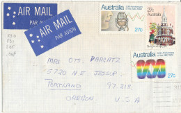 Australia Air Mail Cover Sent To USA Adelaide 1-9-1982 (no Postmarks On The Stamps But On The Backside Of The Cover - Cartas & Documentos