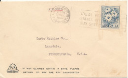 Australia Cover Sent Air Mail To USA Launceston 30-5-1963 Single Franked - Lettres & Documents