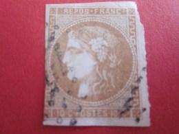 TIMBRE-POSTE DE FRANCE N° 43A Bistre 10c  Non Dentelé Repub  Franc => Cérés  1870 Cote 80 € - 1870 Emisión De Bordeaux