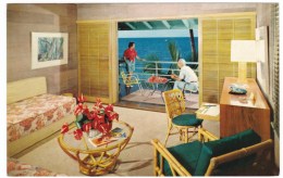 Kailua Kona, Island Of Hawaii, Kona Inn Lodging Room Interior View, Decor, C1960s Vintage Postcard - Hawaï