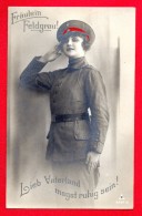 Carte De Propagande.  Fräulein Feldgrau. Femme En Uniforme. Feldpost Et Censure Malmedy. 1915 - Guerre 1914-18