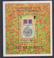 South Georgia 1995 50th Anniversary End Of World War II M/s ** Mnh (31681) - Géorgie Du Sud