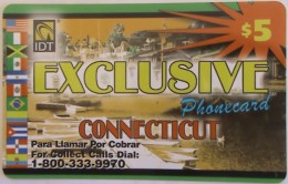 USA - Connecticut, IDT Prepaid Card $5,black Text, Exp.date 3 Months After First Use, Used - Altri & Non Classificati