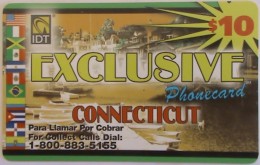 USA - Connecticut, IDT Prepaid Card $10,black Text, Exp.date 3 Months After First Use, Used - Altri & Non Classificati