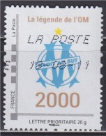 = Personnalisé Oblitéré Cadre Philaposte Gris Lettre Prioritaire 20g La Légende De L'OM (Olympique De Marseille) 2000 - Autres & Non Classés