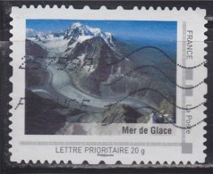 = Personnalisé Oblitéré Cadre MonTimbraMoi Gris Lettre Prioritaire 20g Dans Les Alpes, La Mer De Glace - Sonstige & Ohne Zuordnung