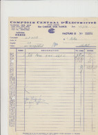 NAMUR - COMPTOIR CENTRAL D'ELECTRICITE - FACTURE - 11/7/1956 - Straßenhandel Und Kleingewerbe
