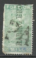 Great Britain Old Revenue Tax Stamp Foreign Bill Victoria O - Servizio