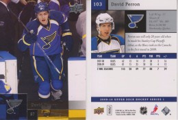 // Frais De Port Offert \\ Carte Hockey Trading Card DAVID PERRON - 2007 à 2009 CANADA Upper Deck BLUES ST LOUIS - 2000-Oggi