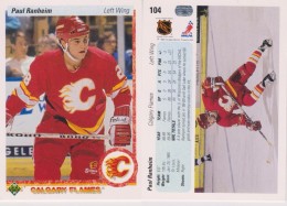 Carte Hockey Trading Card PAUL RANHEIM - 1990 1991 CANADA CALAGARY FLAMES - 1990-1999