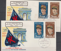 Nouvelles Hebrides  1970   N°294/95 + 296/97  Obitéré. 2  Enveloppes Premier Jour  = C. De Gaulle - Used Stamps