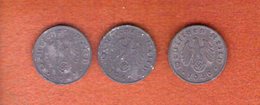 3 Piece Allemagne 1 REICHS Pfennig - 1 Reichspfennig