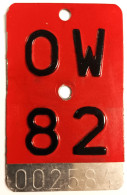 Velonummer Obwalden OW 82 - Plaques D'immatriculation