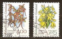 Groenland Greenland 1995 Yvertn° 244-245 (°) Used Cote 5,75  Euro Flore - Gebraucht