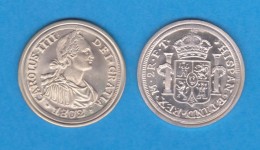 CARLOS IV 2 REALES 1802 Plata F.T. Mejico   PLATA/SILVER  SC/UNC   Réplica  DL-11.869 - Imitazioni