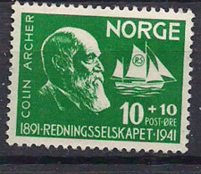 Norway 1941 Colin Archer, Sailing Ship, Mi 232,  Unused No Gum - Unused Stamps