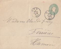Belgien GS-Umschlag Spa 25.2.1891 - Enveloppes-lettres