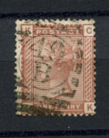 UNITED KINGDOM - 1880 1p Queen Victoria. Letters K C. MICHEL #56. (e-864) - Used Stamps