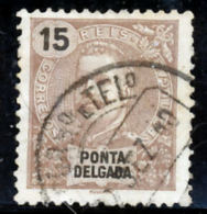 !										■■■■■ds■■ P.Delgada 1898 AF#16 ø King Carlos Mouchon 15 Réis Brown (x6347) - Ponta Delgada