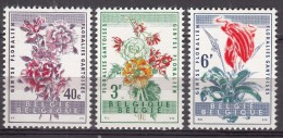 Belgium Flowers 1960 Mi#1179-1181 Mint Never Hinged - Unused Stamps