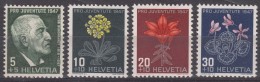 Switzerland Pro Juventute Flowers 1947 Mi#488-491 Mint Never Hinged - Nuovi