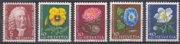 Switzerland Pro Juventute Flowers 1958 Mi#663-667 Mint Never Hinged - Neufs