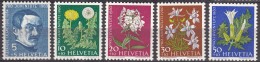 Switzerland Pro Juventute Flowers 1960 Mi#722-726 Mint Never Hinged - Nuovi