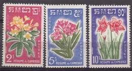 Cambodia Flowers 1961 Mi#118-120 Mint Never Hinged - Cambodia