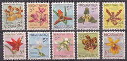 Nicaragua 1962 Postage Due Flowers Mi#61-70 Mint Never Hinged - Nicaragua