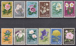 Japan Flowers 1961 Mi#743-754 Mint Never Hinged - Nuovi